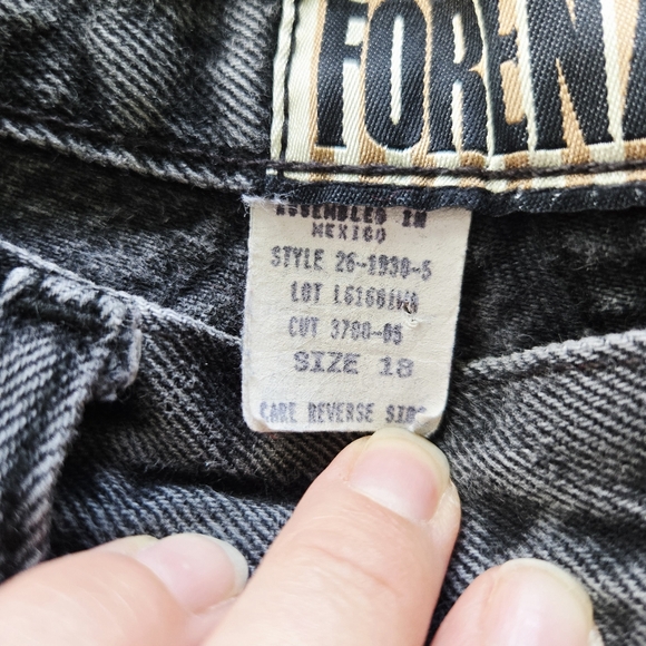 FORENZA 80's Pleated Baggy Balloon Relaxed Jean Black Stonewashed Cotton Size 18 - Picture 10 of 11